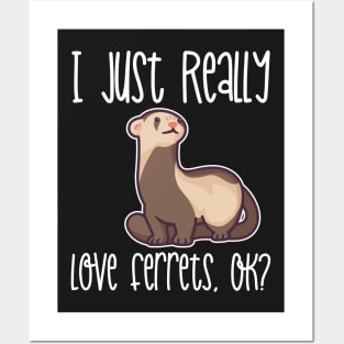 I Just Really Love Ferrets, OK? graphic Posters and Art